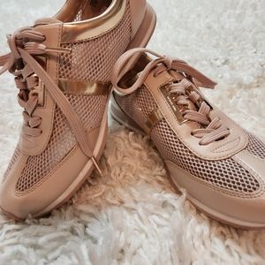 Michael Kors Pink and Gold Sneakers